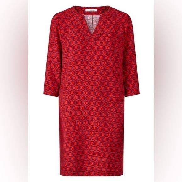 Boden Easy Notch Neck Mini Shift Dress in Red size 8 - Picture 6 of 14